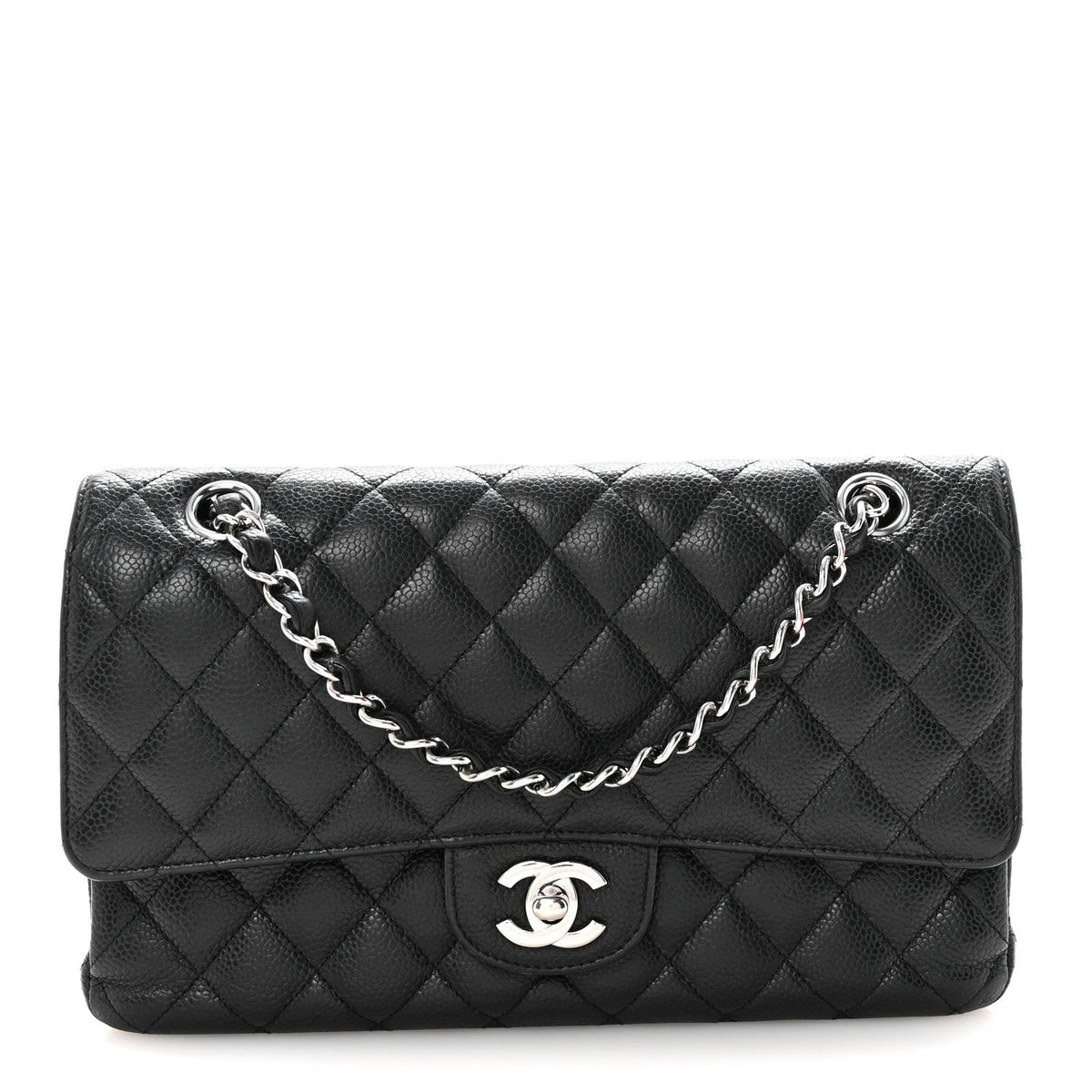Caviar Quilted Medium Double Flap Black wholesalehk.shop