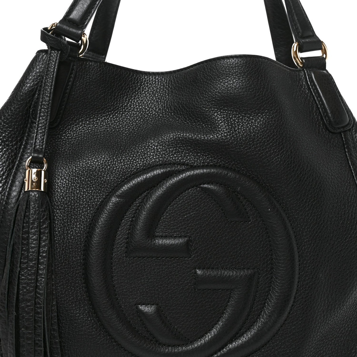 Pebbled Calfskin Medium Soho Shoulder Bag Black wholesalehk.shop
