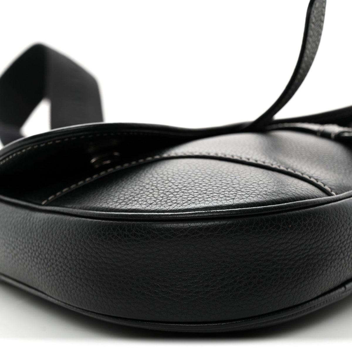 Grained Calfskin Mens Saddle Bag Black wholesalehk.shop