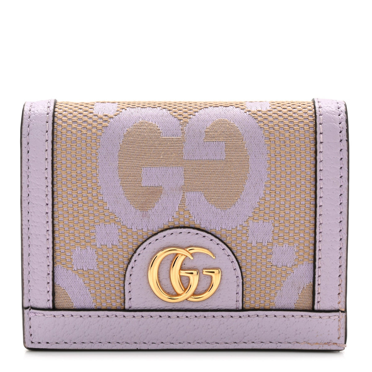 Monogram Jumbo GG Textured Dollar Calfskin Ophidia Card Case Beige Lapis wholesalehk.shop