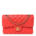 Lambskin Quilted Small Double Flap Red wholesalehk.shop
