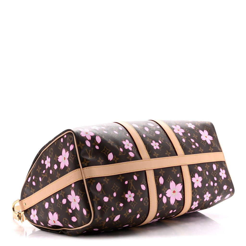 LV X TM Monogram Cherry Blossom Keepall Bandouliere 45 Sakura Brown wholesalehk.shop