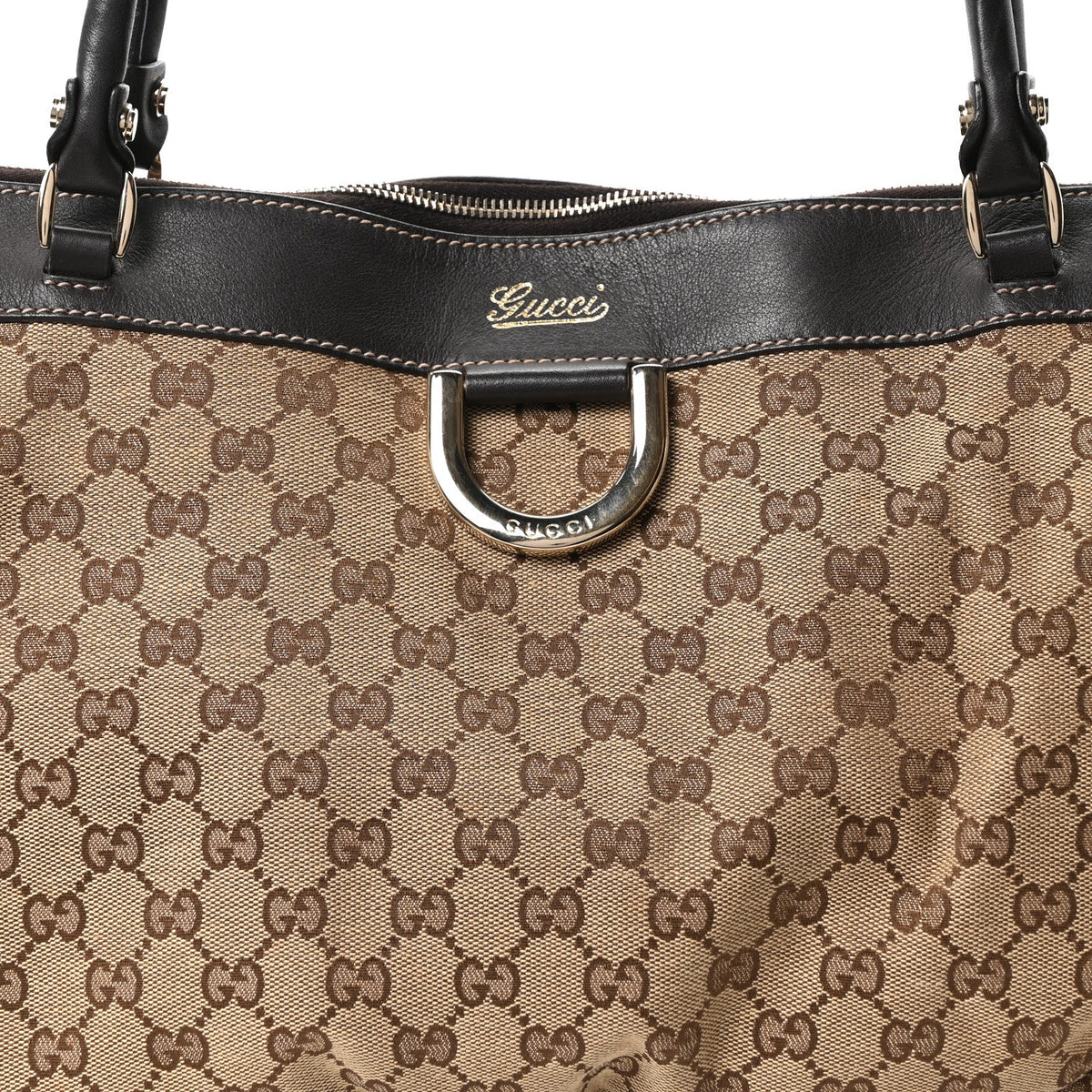 Monogram D Gold Tote Dark Brown wholesalehk.shop