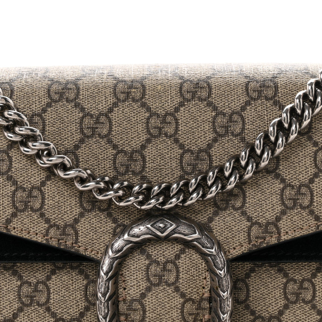 GG Supreme Monogram Small Dionysus Shoulder Bag Black wholesalehk.shop
