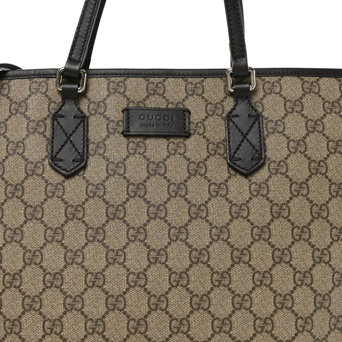 GG Supreme Monogram Medium Zippered Tote Dark Brown wholesalehk.shop