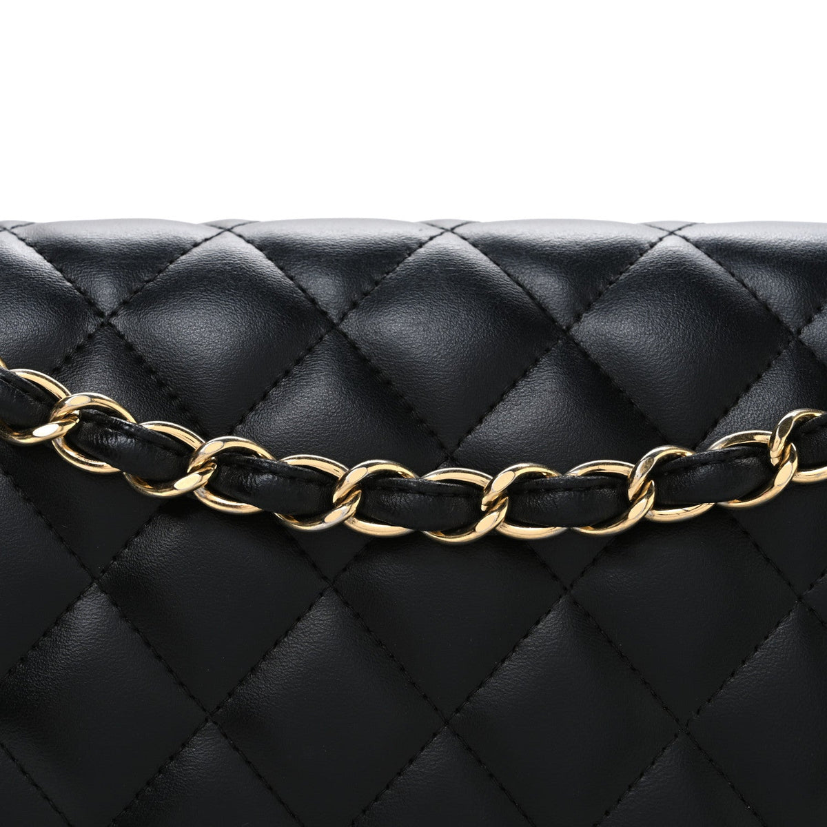 Lambskin Quilted Jumbo Double Flap Black wholesalehk.shop
