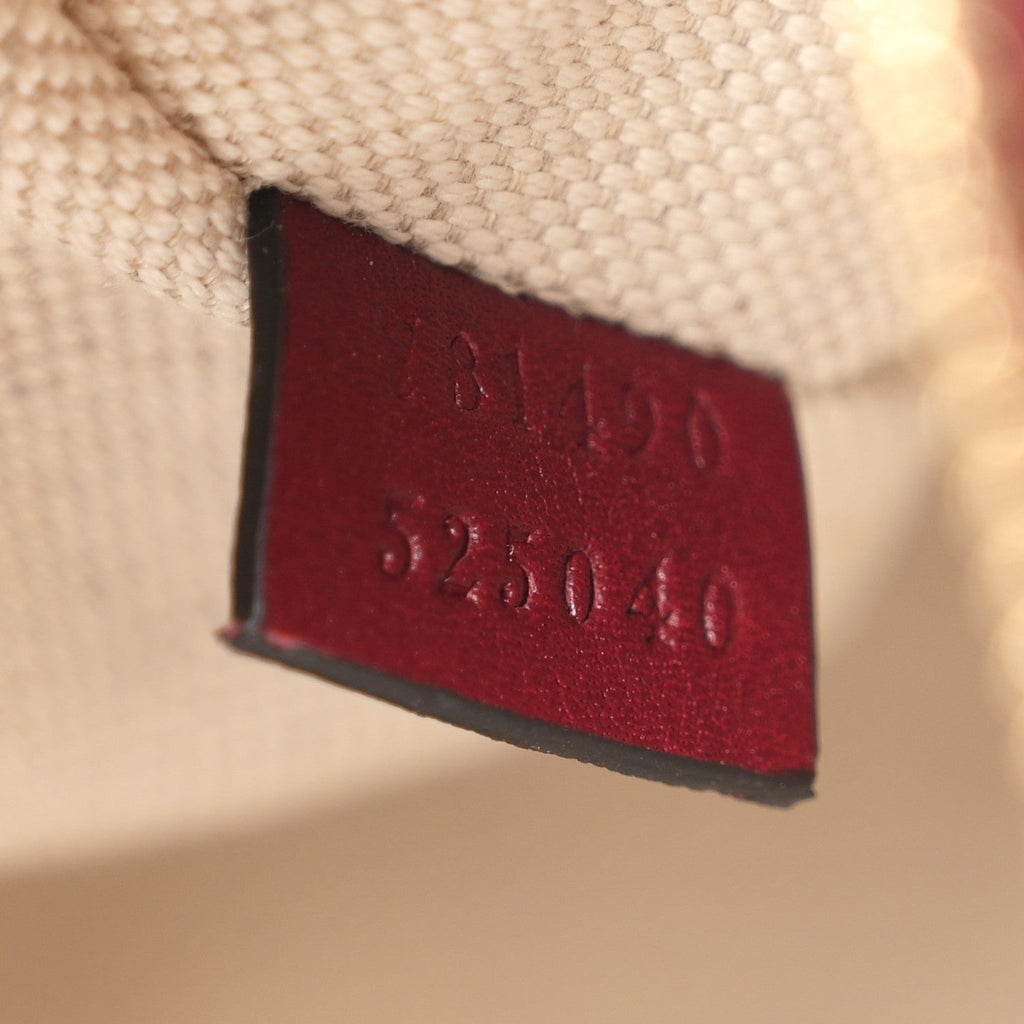 GG Supreme Monogram Textured Dollar Calfskin Web Super Mini Ophidia Top Handle Bowler Bag Rosso Ancora wholesalehk.shop