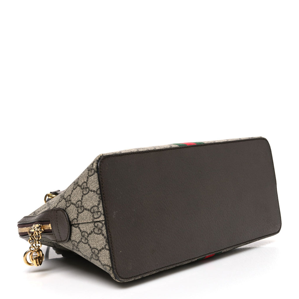 GG Supreme Monogram Web Medium Ophidia Top Handle Dome Bag Brown wholesalehk.shop