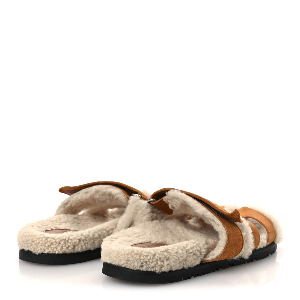 Suede Goatskin Woolskin Womens Chypre Sandals 36.5 Naturel Ecru wholesalehk.shop