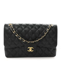 Caviar Quilted Jumbo Double Flap Black wholesalehk.shop