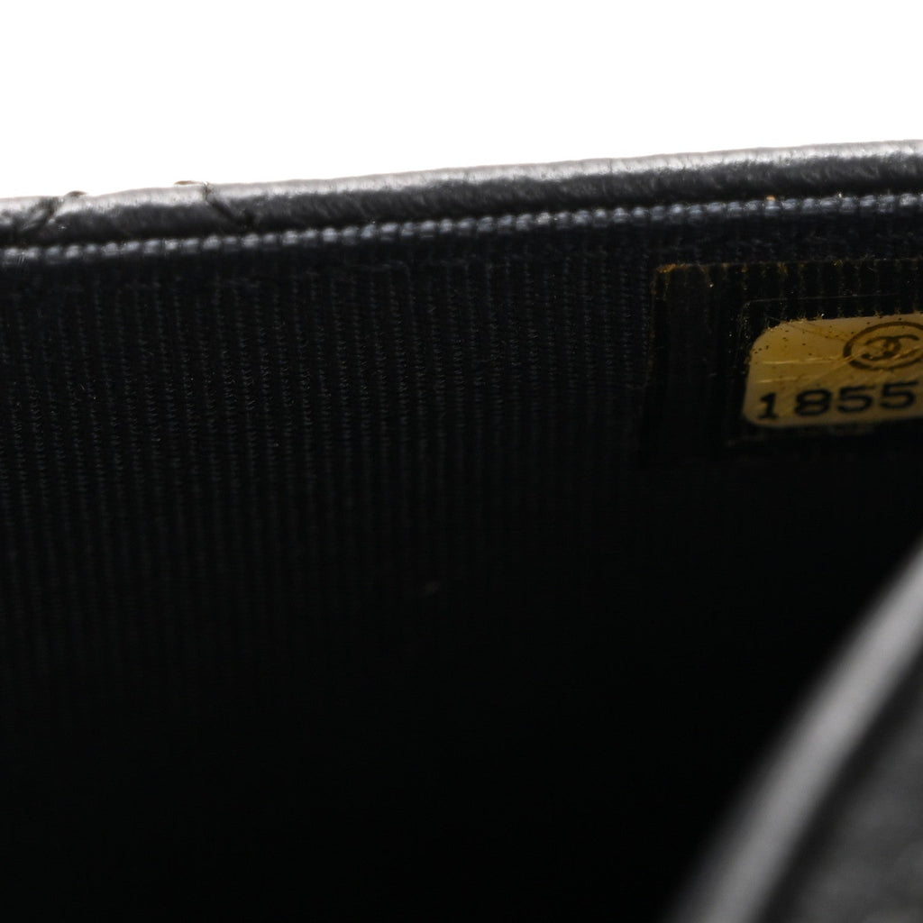 Lambskin Quilted Wallet On Chain WOC Black wholesalehk.shop