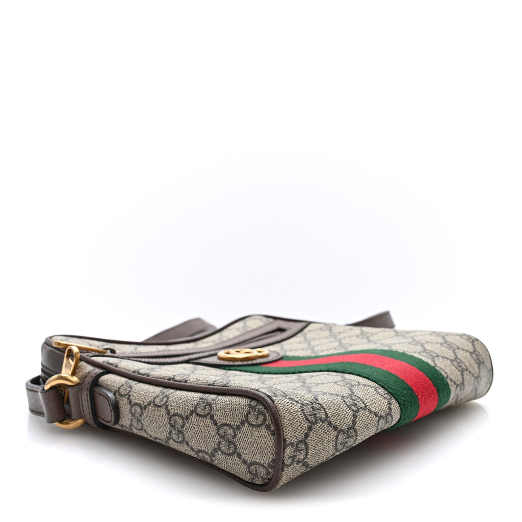 GG Supreme Monogram Web Small Ophidia Messenger Bag Brown wholesalehk.shop