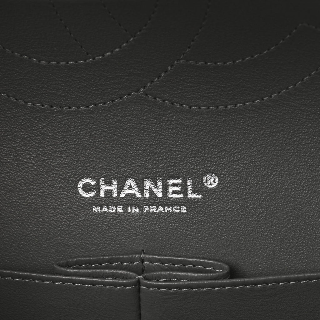 Caviar Quilted Jumbo Double Flap Grey wholesalehk.shop