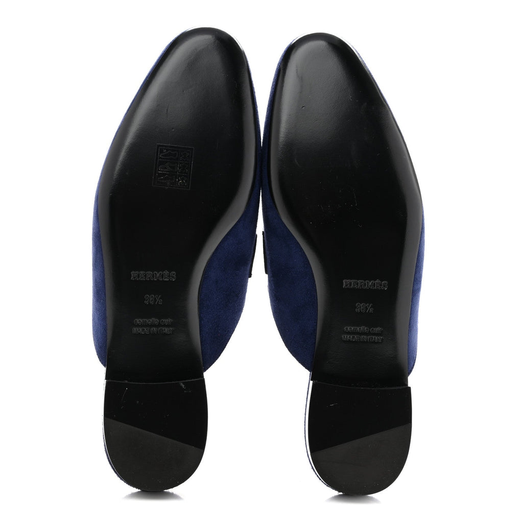 Suede Goatskin Trocadero Mule 38.5 Bleu Diplomatique wholesalehk.shop
