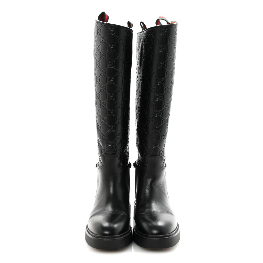Guccissima Michelangelo Slim Horsebit Riding Boots 37 Black £¨ Direct shipment via from wholesalehk.shop