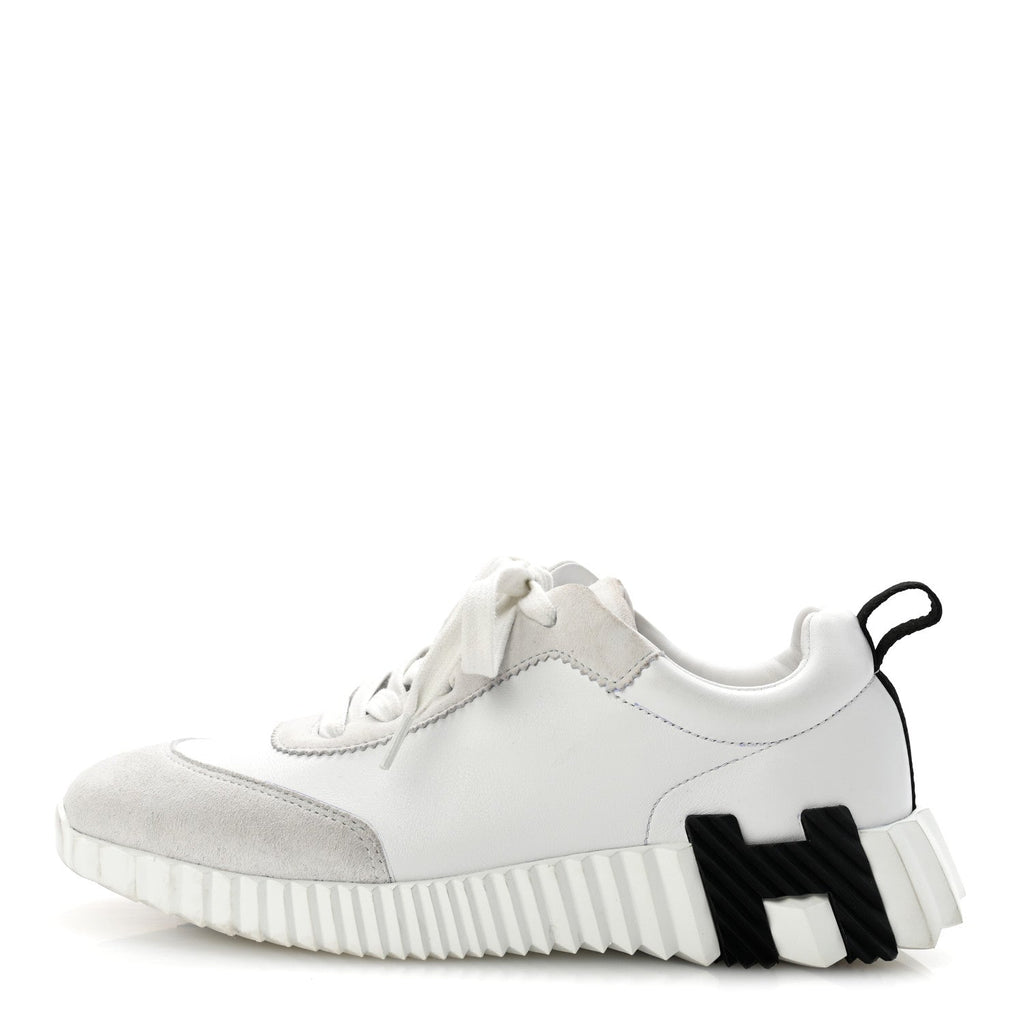 Calfskin Suede Goatskin Bouncing Sneakers 35.5 White Black wholesalehk.shop