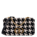 Technical Canvas Macro Houndstooth Medium Caro Bag Black White wholesalehk.shop