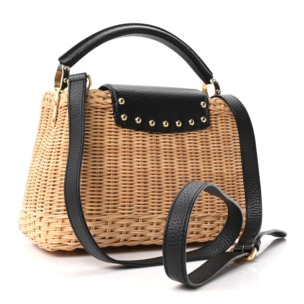 Rattan Calfskin Capucines BB Black £¨ Direct shipment via from wholesalehk.shop