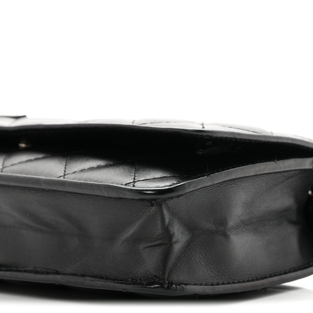 Calfskin Quilted Cambon Wallet on Chain WOC Black wholesalehk.shop
