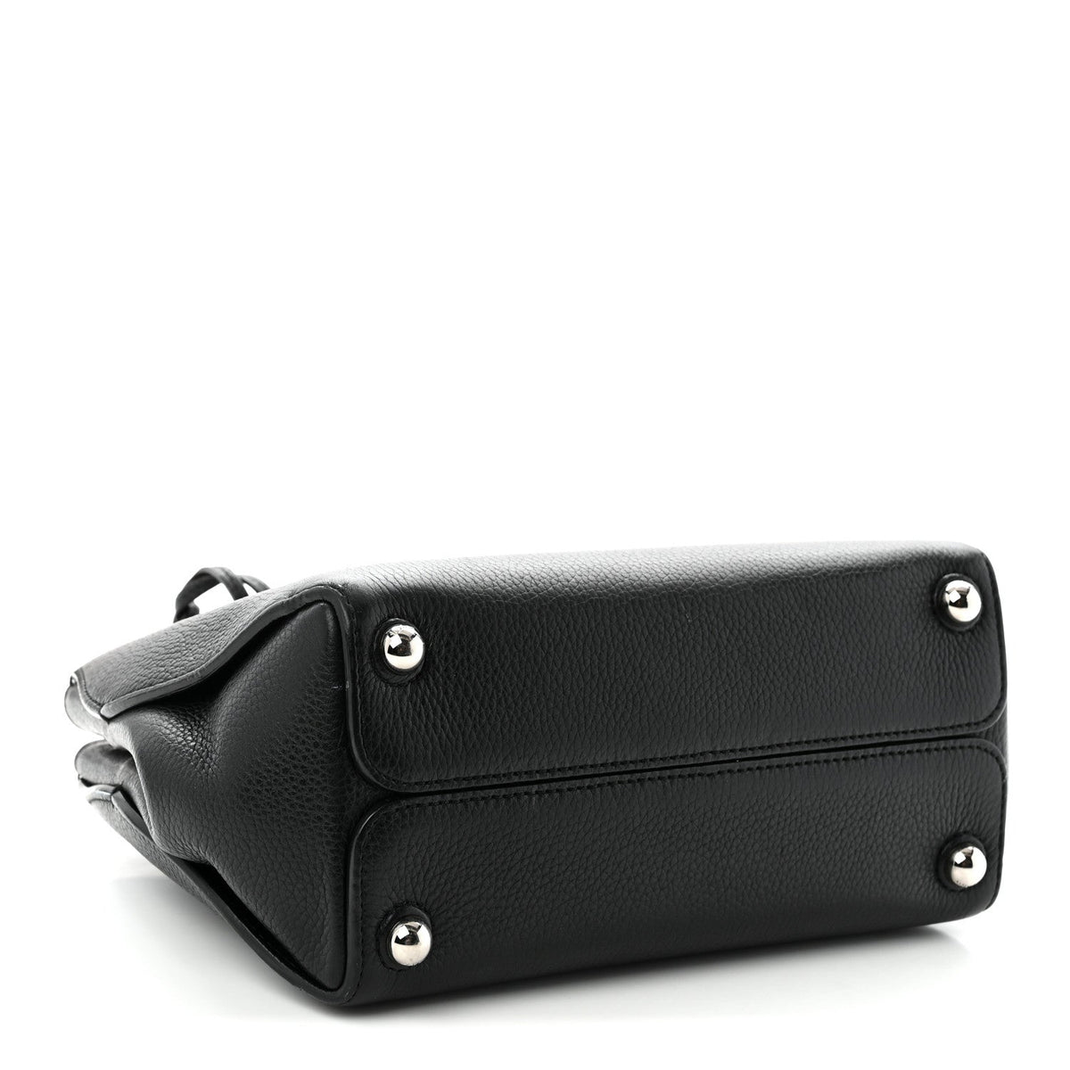 Grained Calfskin Small Open Bar Tote Black wholesalehk.shop