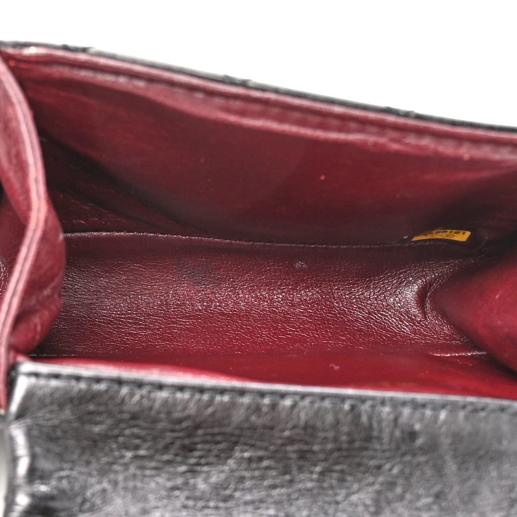 Glazed Calfskin Quilted Reissue Double Flap Clutch Black wholesalehk.shop