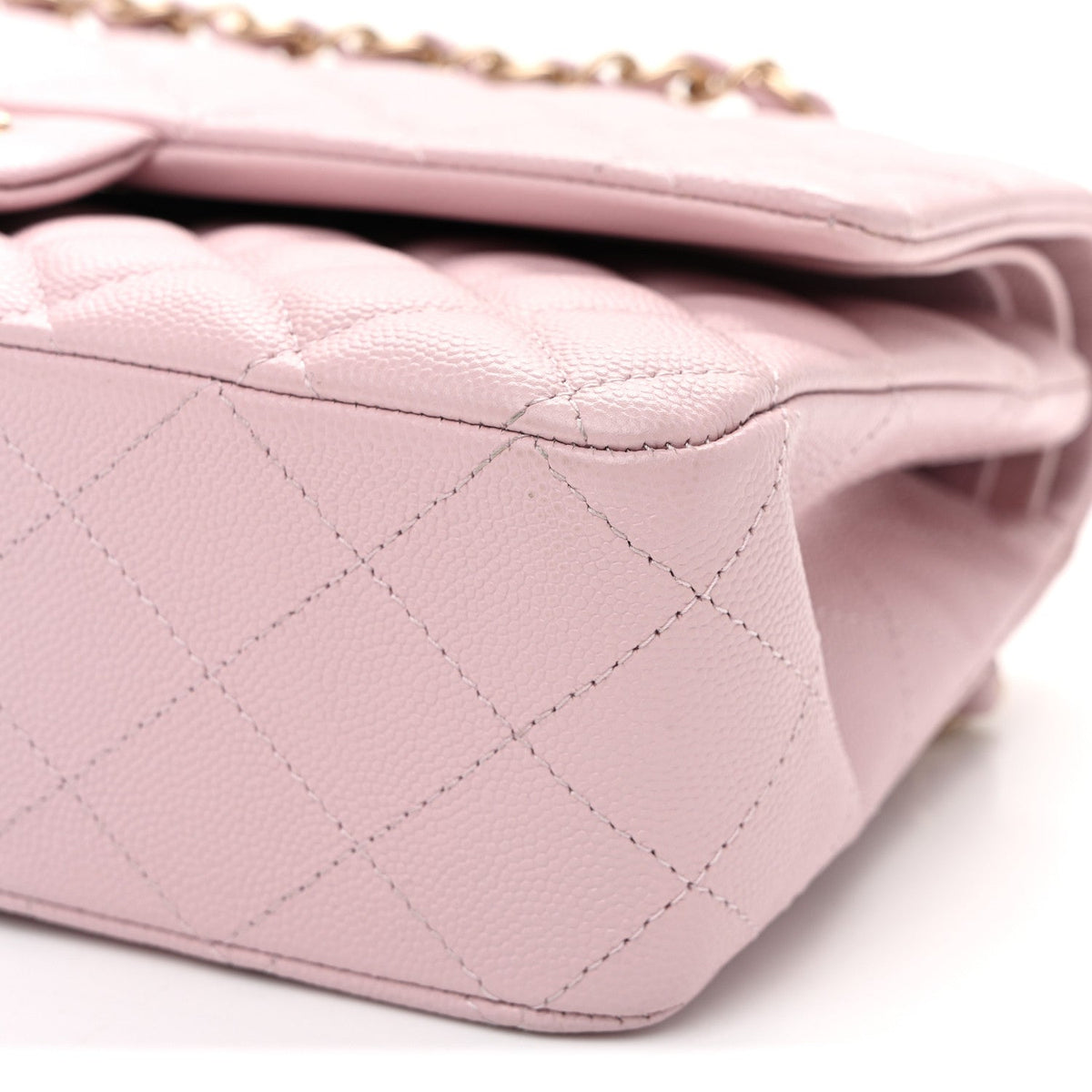 Caviar Quilted Medium Double Flap Light Pink wholesalehk.shop