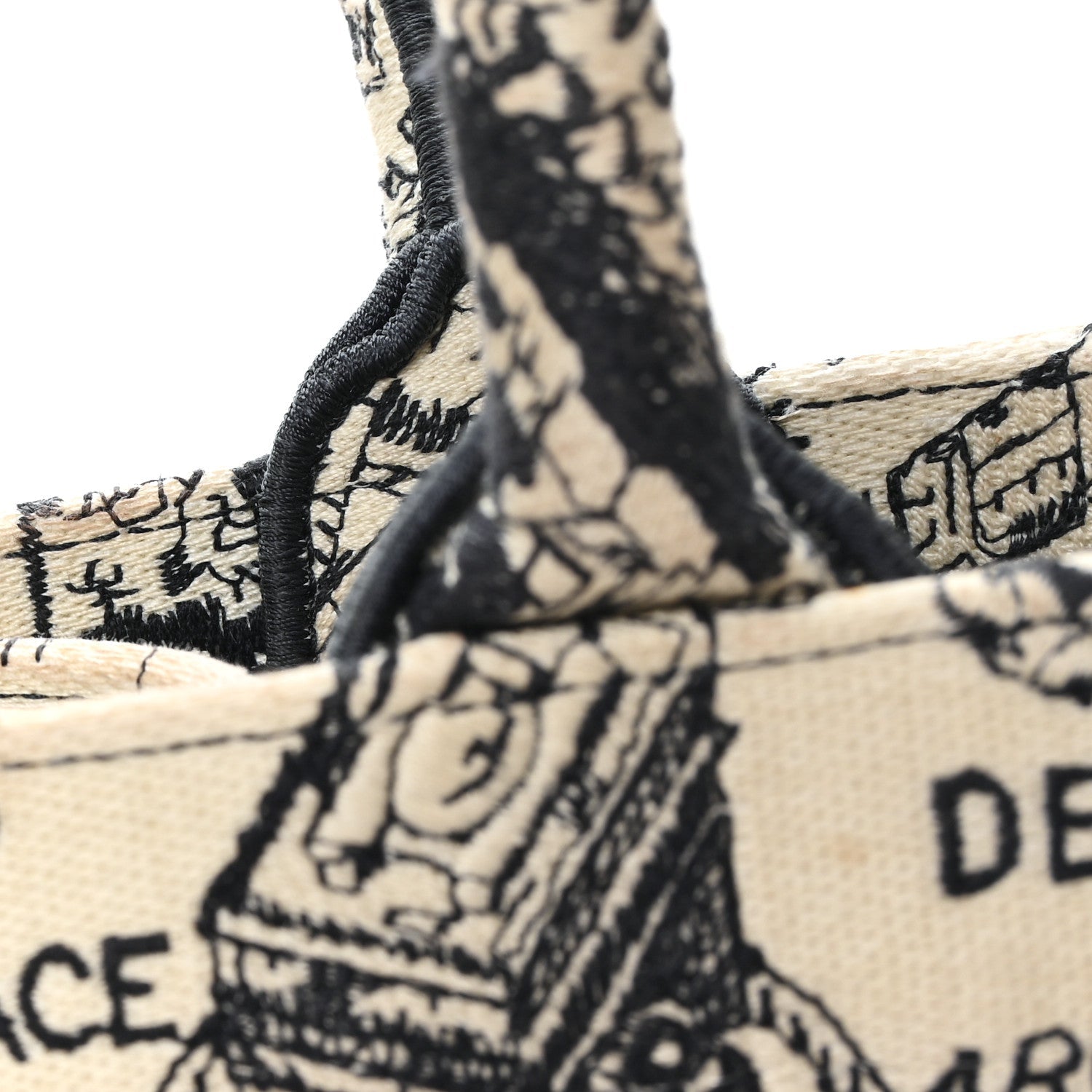 Canvas Embroidered Medium Plan De Paris Book Tote  White Blue £¨ Direct shipment via from wholesalehk.shop