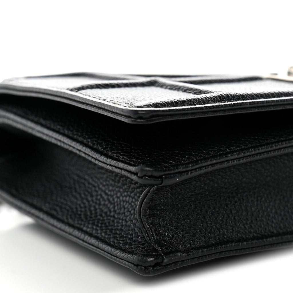 Grained Calfskin Diorama Wallet on Chain Pouch Black ¡§ Direct shipment via from wholesalehk.shop