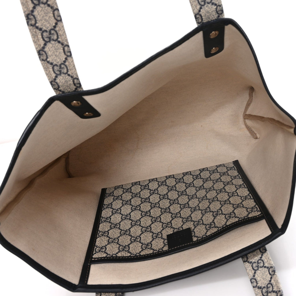 GG Plus Monogram Medium Signature Web Loop Tote Navy wholesalehk.shop