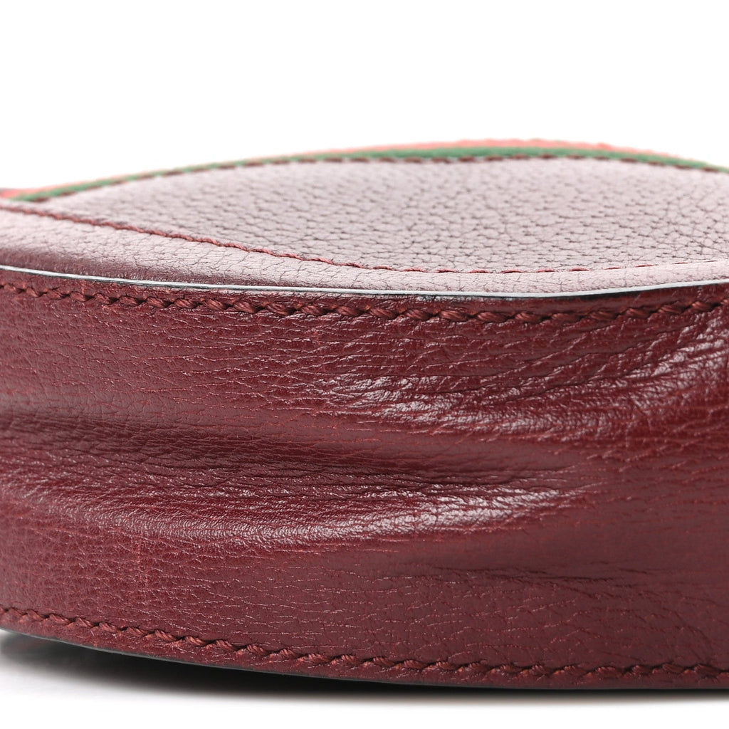 Soft Textured Calfskin Web Mini Ophidia Round Shoulder Bag Vintage Bordeaux wholesalehk.shop