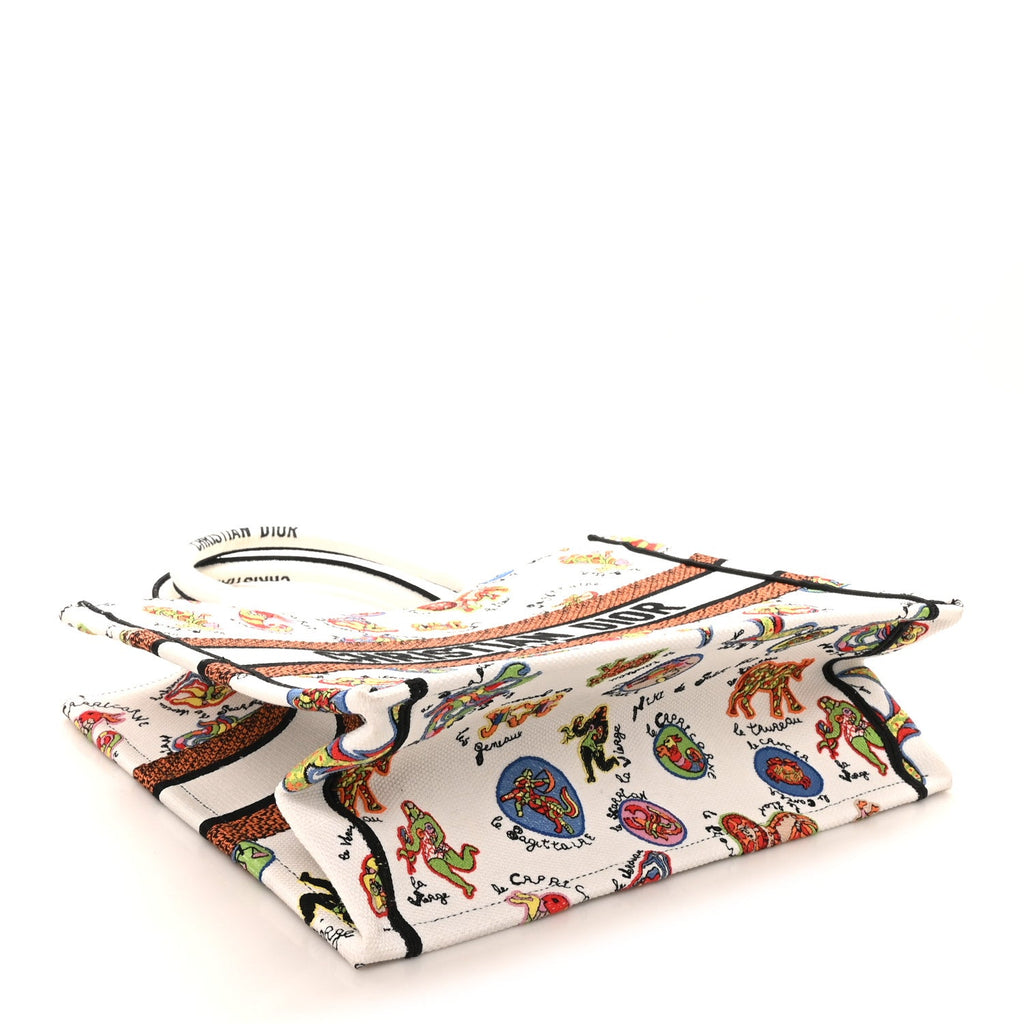 Canvas Embroidered Dragon Zodiac Medium Book Tote White Multicolor £¨ Direct shipment via from wholesalehk.shop