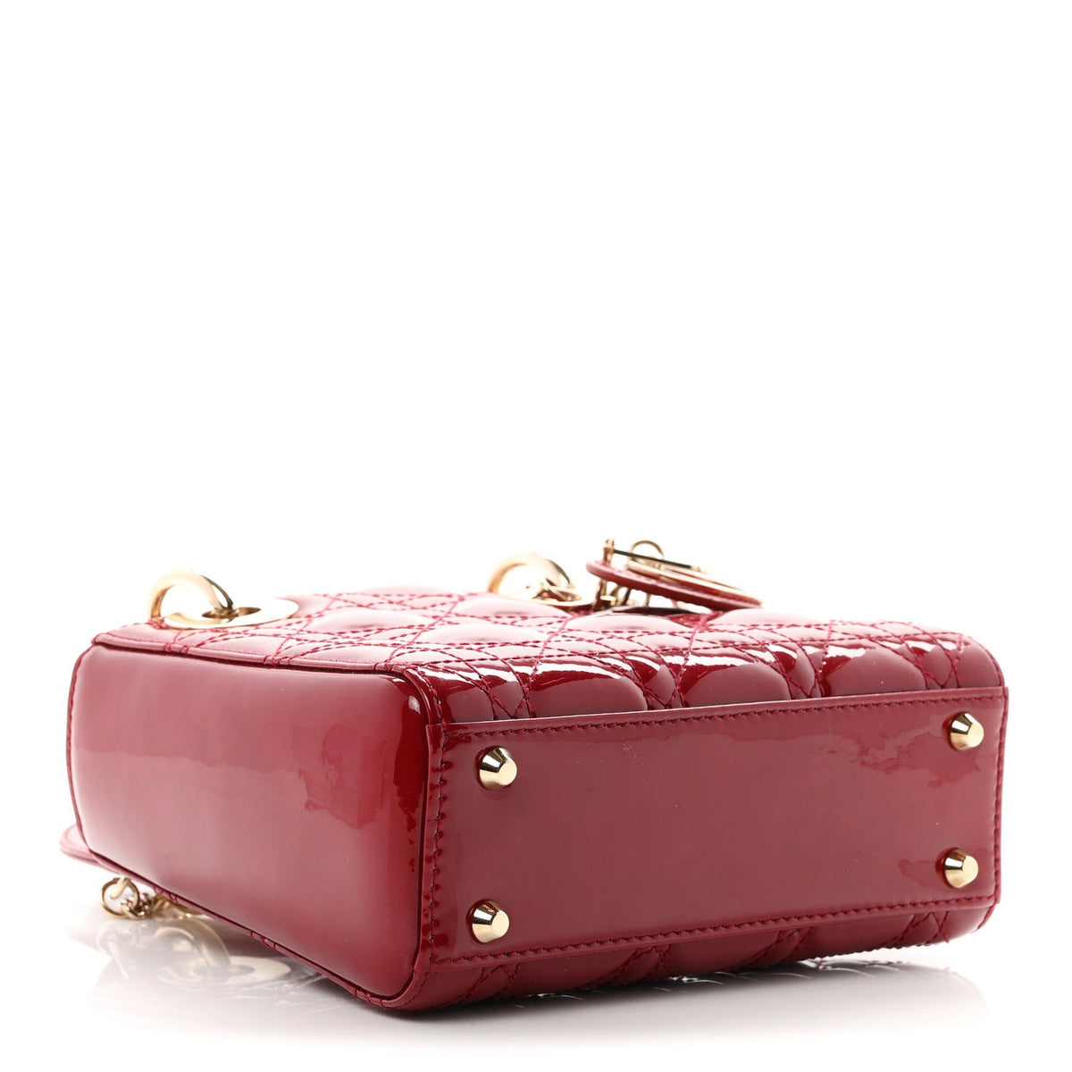 Patent Cannage Mini Lady Dior Red wholesalehk.shop