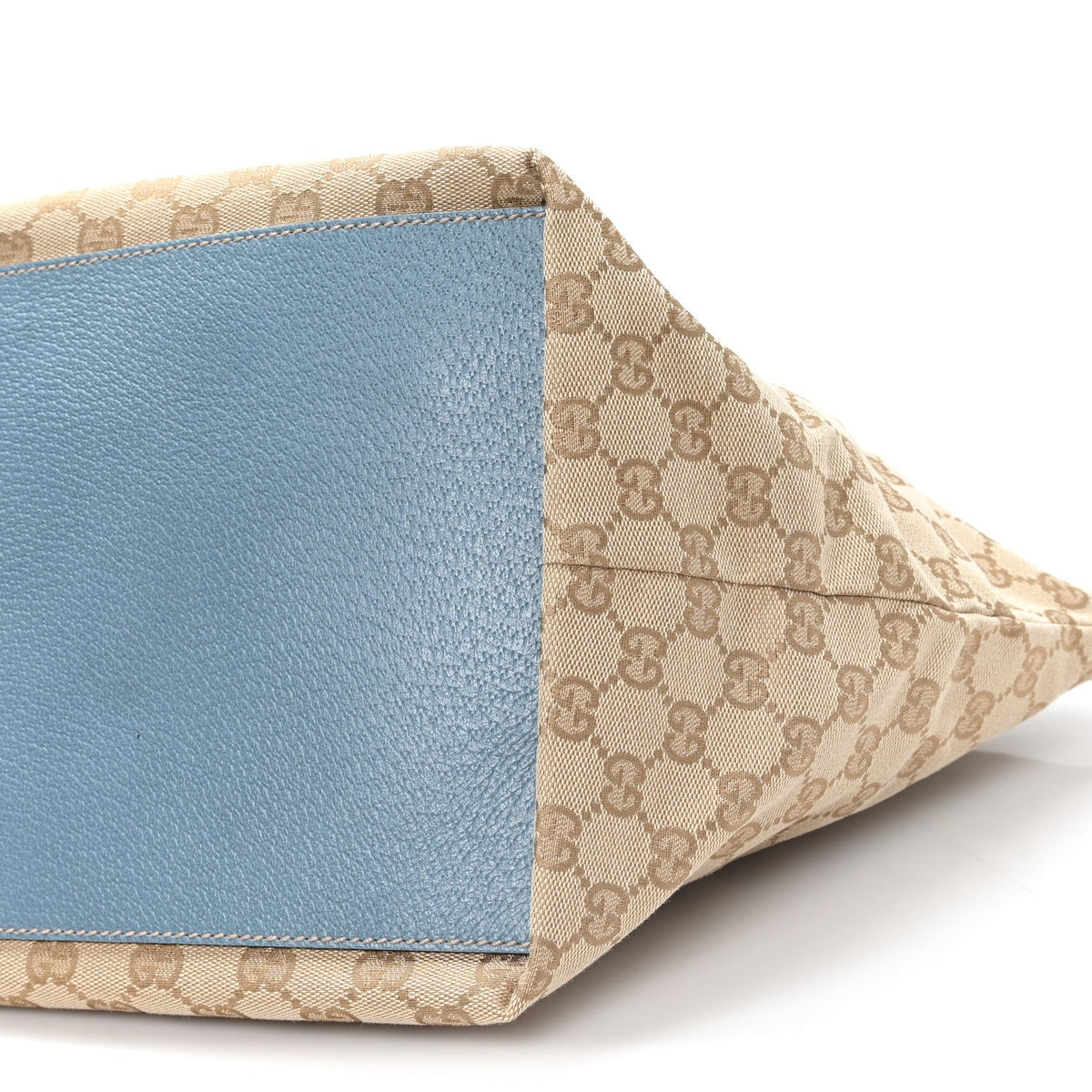 GG Monogram Medium Web Handle Bucket Tote Blue wholesalehk.shop
