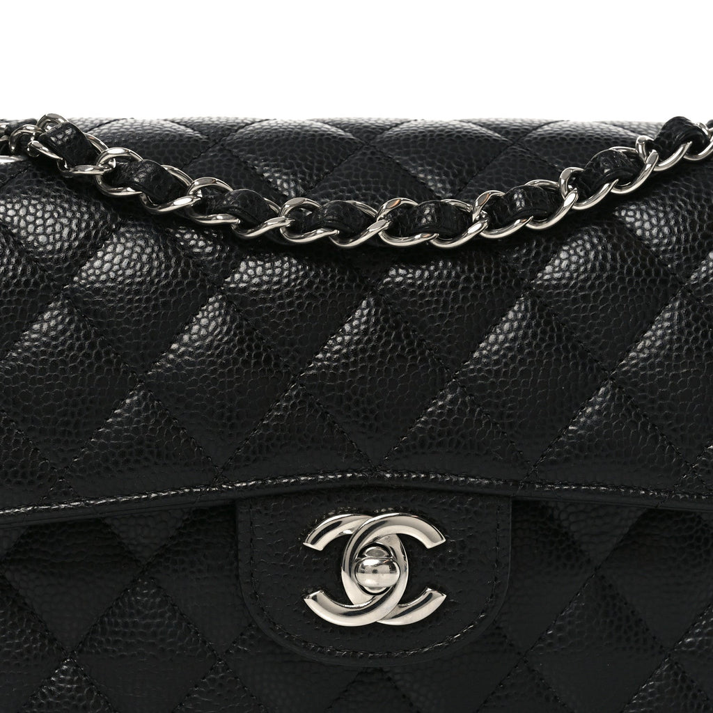 Caviar Quilted Small Double Flap Black wholesalehk.shop