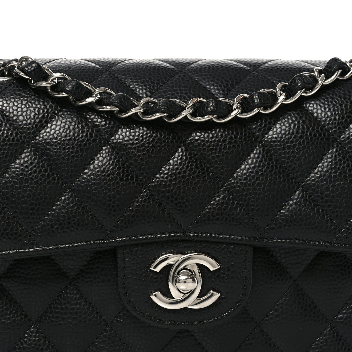 Caviar Quilted Small Double Flap Black wholesalehk.shop