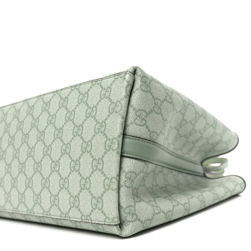 GG Supreme Monogram Emblem Large Tote Bag Sage Green wholesalehk.shop