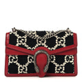 Tweed GG Monogram Small Dionysus Shoulder Bag Black White Romantic Cherry wholesalehk.shop