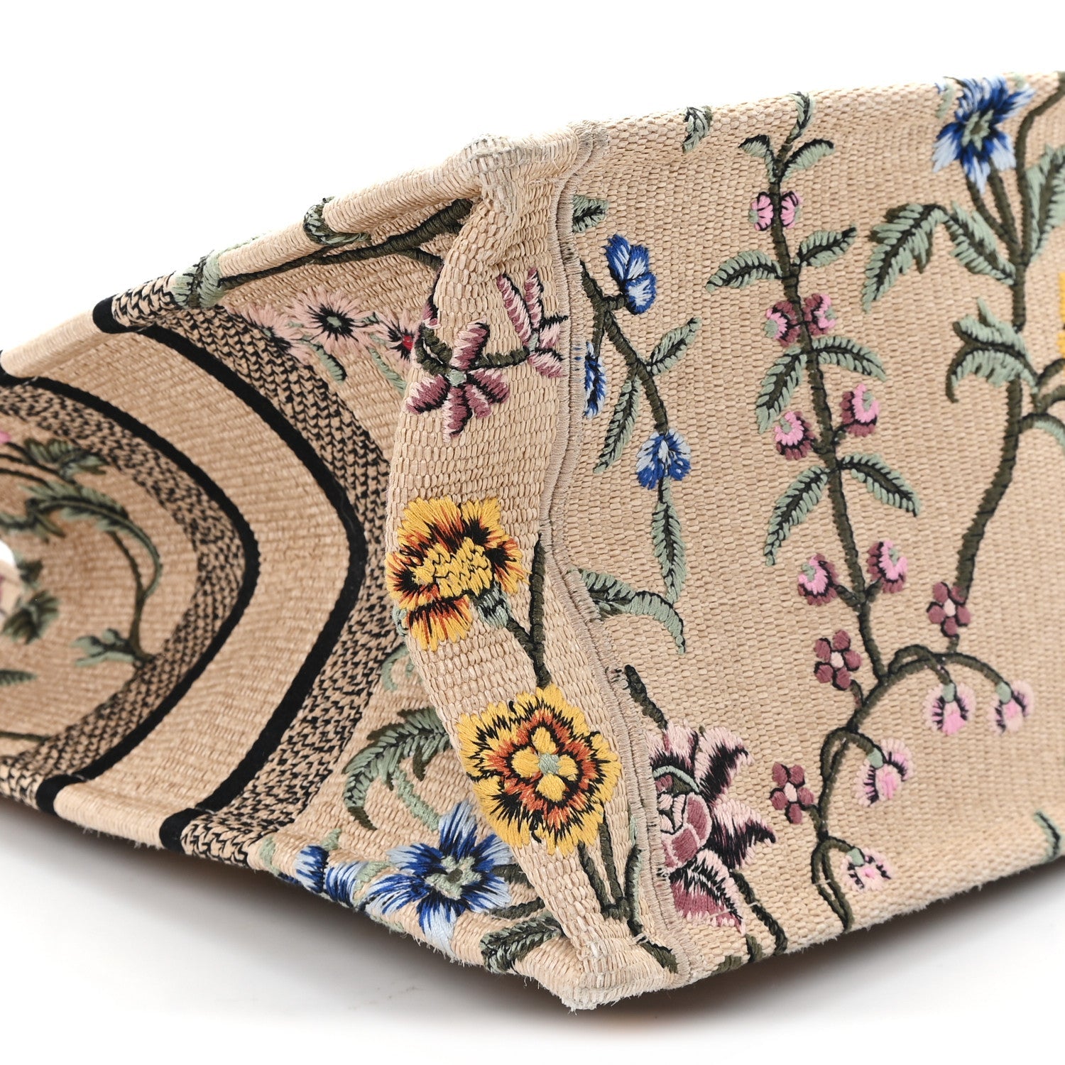 Raffia Embroidered Petites Fleurs Medium Book Tote Natural £¨ Direct shipment via from wholesalehk.shop