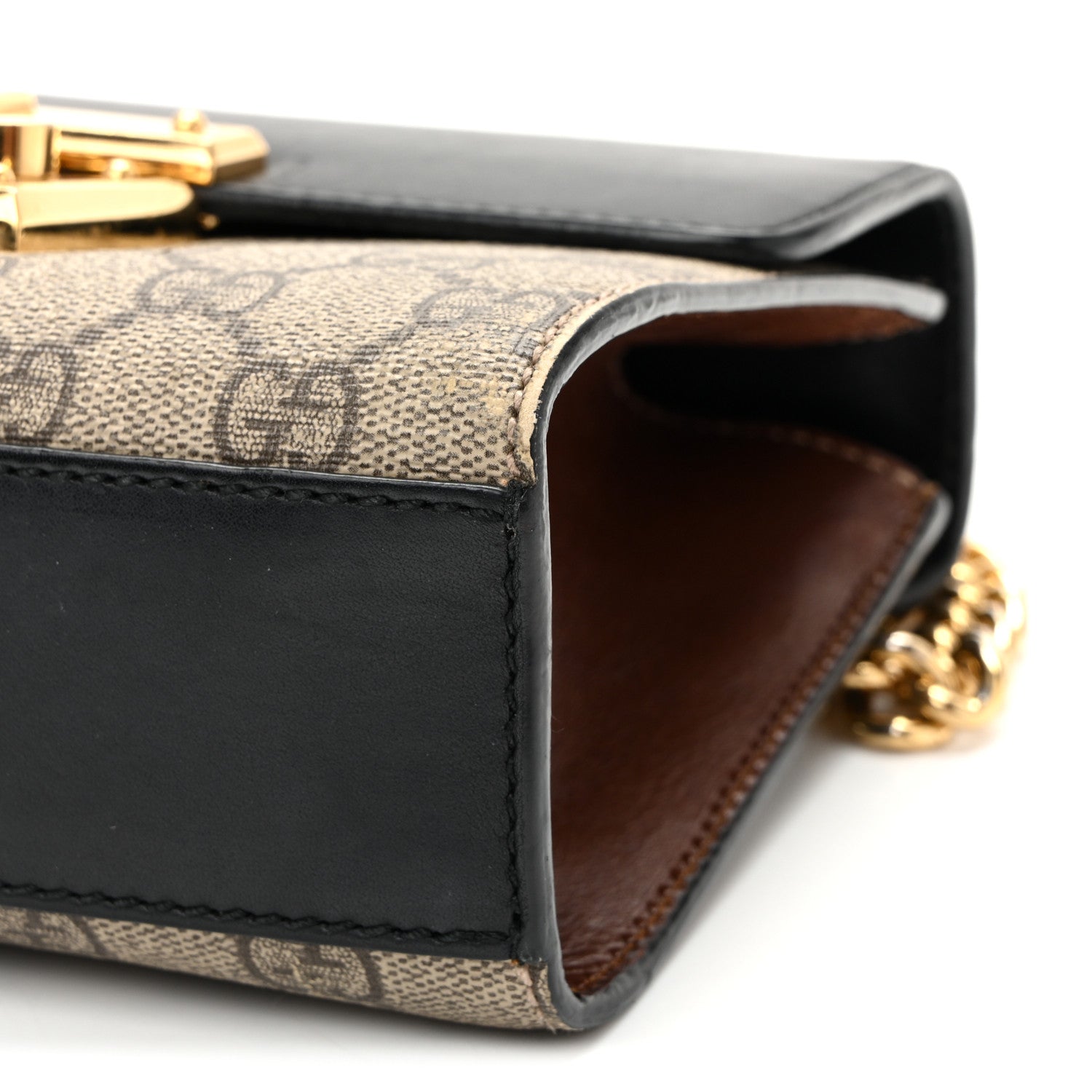 GG Supreme Monogram Calfskin Small Padlock Shoulder Bag Beige Black Cuir £¨ Direct shipment via from wholesalehk.shop