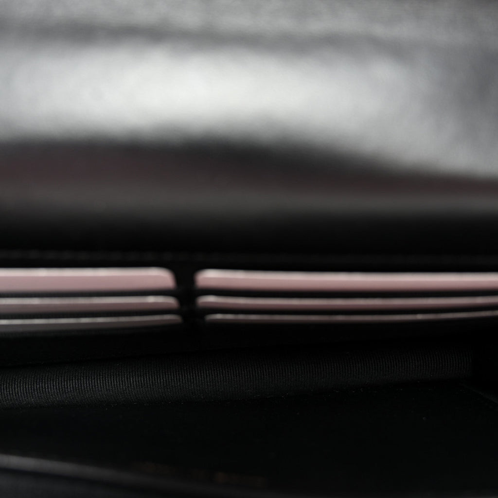 Lambskin Quilted Trendy CC Wallet On Chain WOC Black wholesalehk.shop