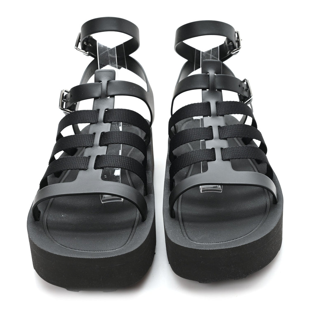 Calfskin Nylon Jupiter Sandals 40 Black wholesalehk.shop