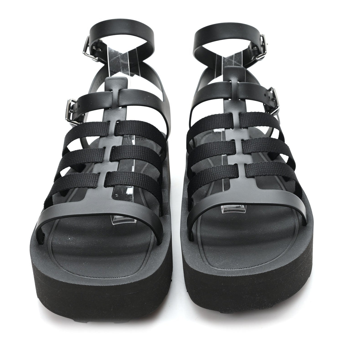 Calfskin Nylon Jupiter Sandals 40 Black wholesalehk.shop