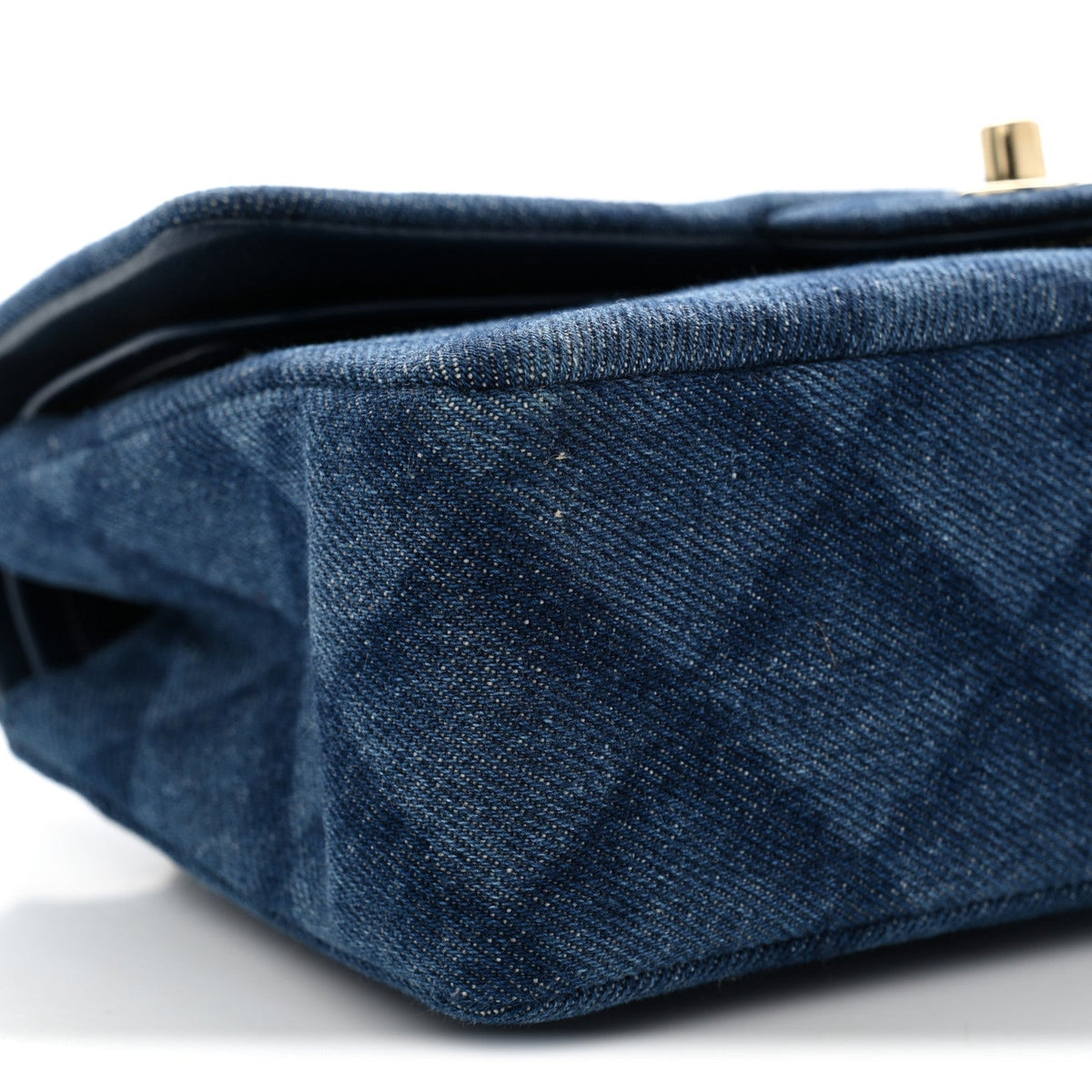 Printed Denim Quilted Small Double Flap Blue wholesalehk.shop