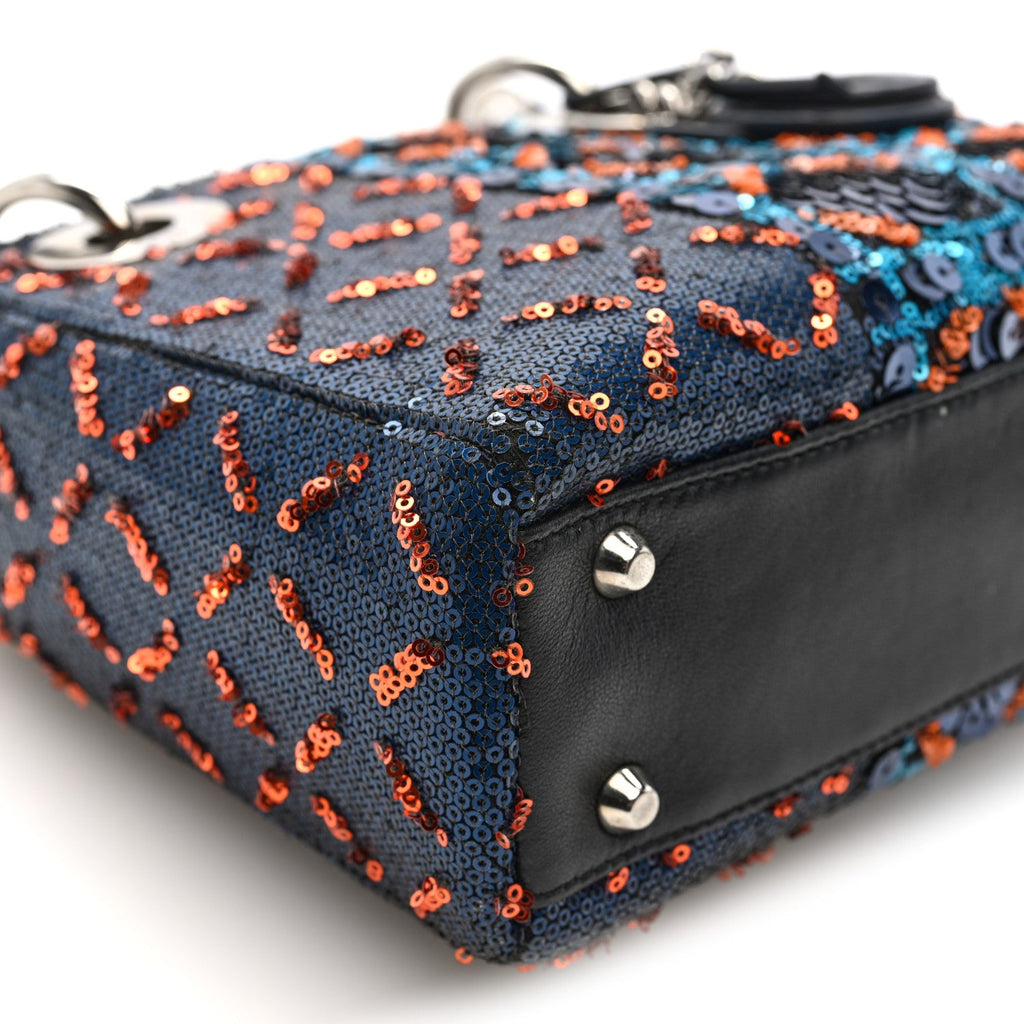 Sequin Lambskin Esprit Tokyo Mini Lady Dior Blue Multicolor wholesalehk.shop