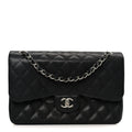 Caviar Quilted Jumbo Double Flap Black wholesalehk.shop
