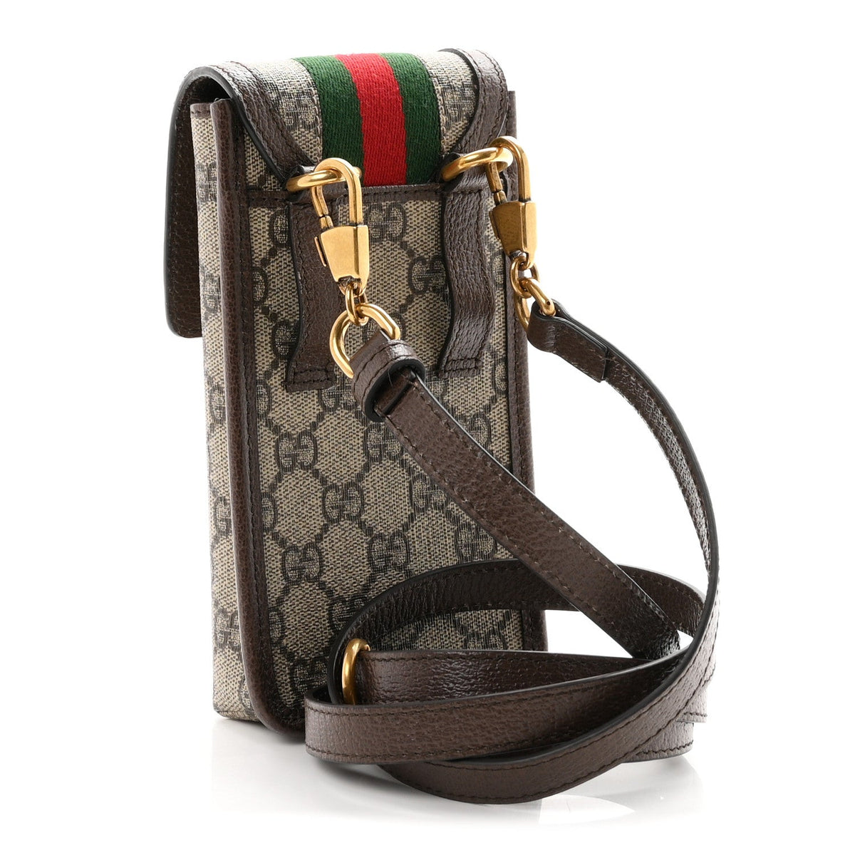 GG Supreme Monogram Web Ophidia Phone Crossbody Bag Beige New Acero wholesalehk.shop