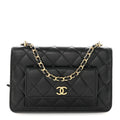 Caviar Quilted Pocket Clutch With Chain WOC Black wholesalehk.shop