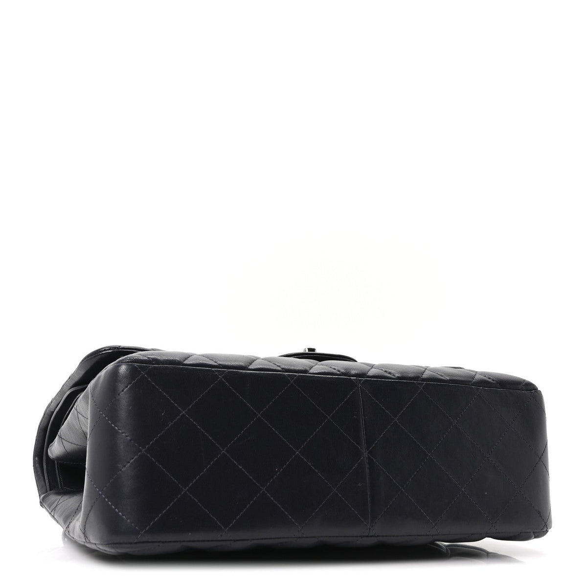 Lambskin Quilted Jumbo Double Flap Navy wholesalehk.shop