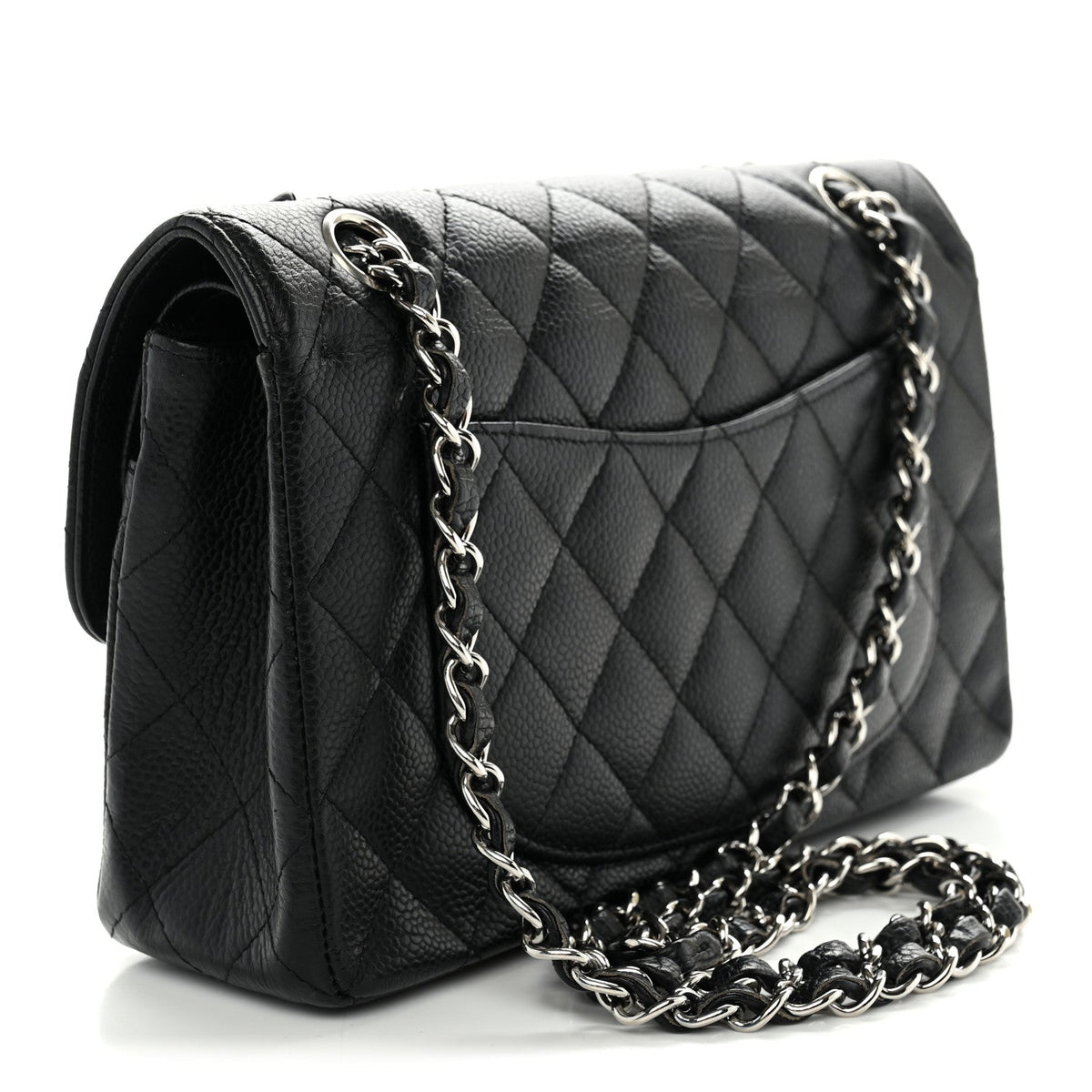 Caviar Quilted Small Double Flap Black wholesalehk.shop
