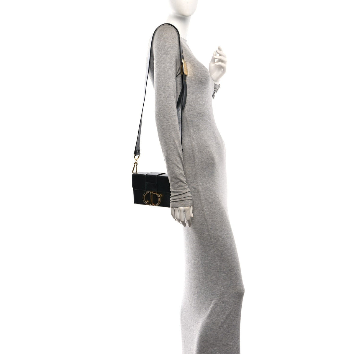 Crackled Lambskin 30 Montaigne Box Bag Black wholesalehk.shop